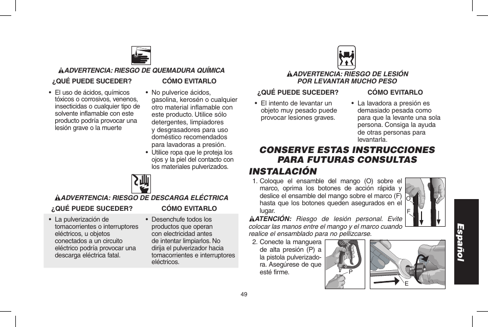 Español | DeWalt N000589 User Manual | Page 49 / 64
