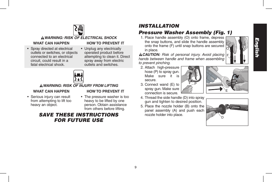 English | DeWalt N000589 User Manual | Page 9 / 64