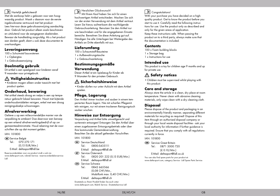 Playtive Foam Building Blocks User Manual | Page 2 / 2