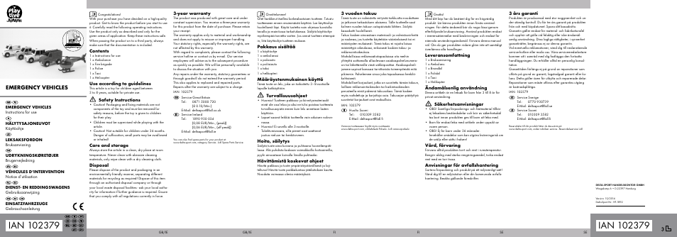 Playtive EMERGENCY VEHICLES User Manual | 2 pages