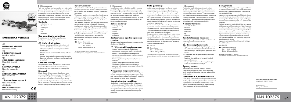 Playtive EMERGENCY VEHICLES User Manual | 2 pages