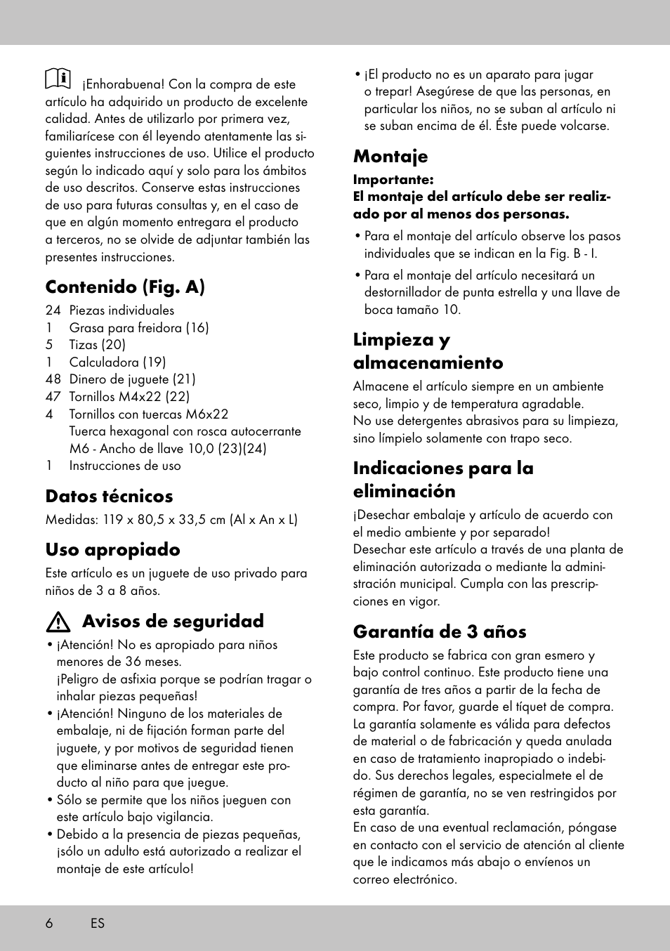 Playtive PUESTO AMBULANTE DE COMIDA RÁPIDA BANCARELLA PER SNACK User Manual | Page 4 / 14