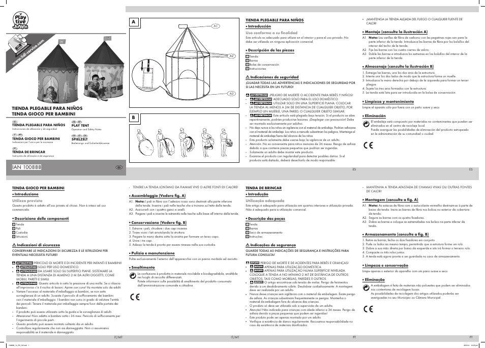 Playtive Play Tent User Manual | 2 pages