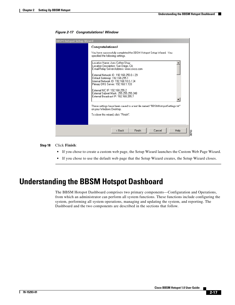 Understanding the bbsm hotspot dashboard, Figure 2-17 | Cisco BBSM 1 User Manual | Page 17 / 42