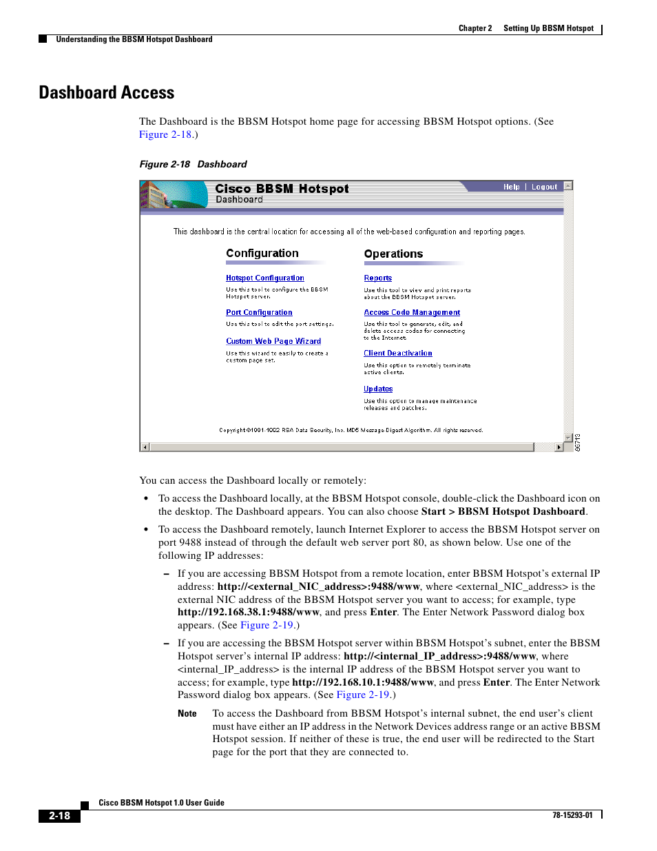 Dashboard access | Cisco BBSM 1 User Manual | Page 18 / 42