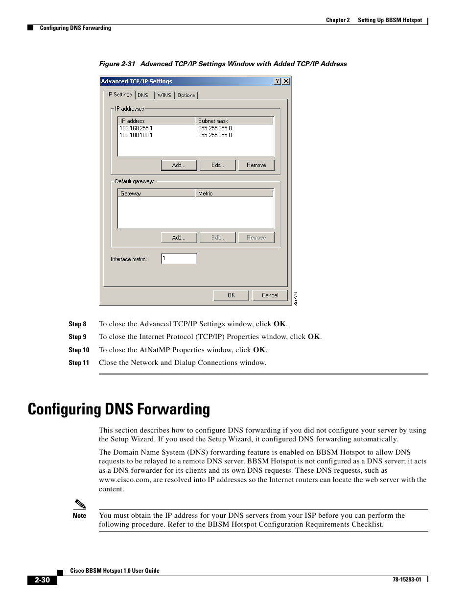 Configuring dns forwarding | Cisco BBSM 1 User Manual | Page 30 / 42