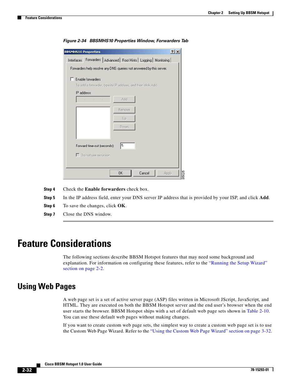 Feature considerations, Figure 2-34, Using web pages | Cisco BBSM 1 User Manual | Page 32 / 42