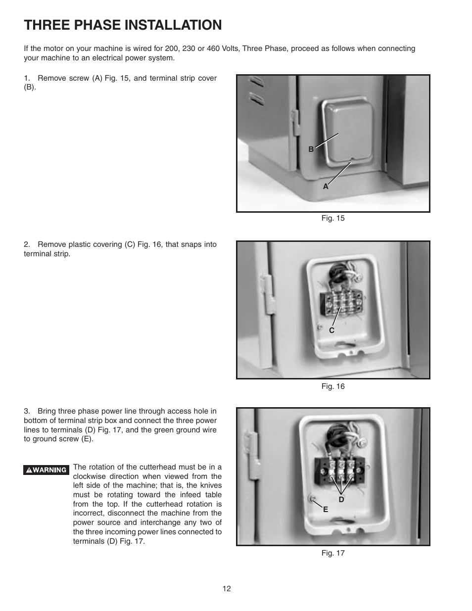 Three phase installation | Delta 37-360 User Manual | Page 12 / 24
