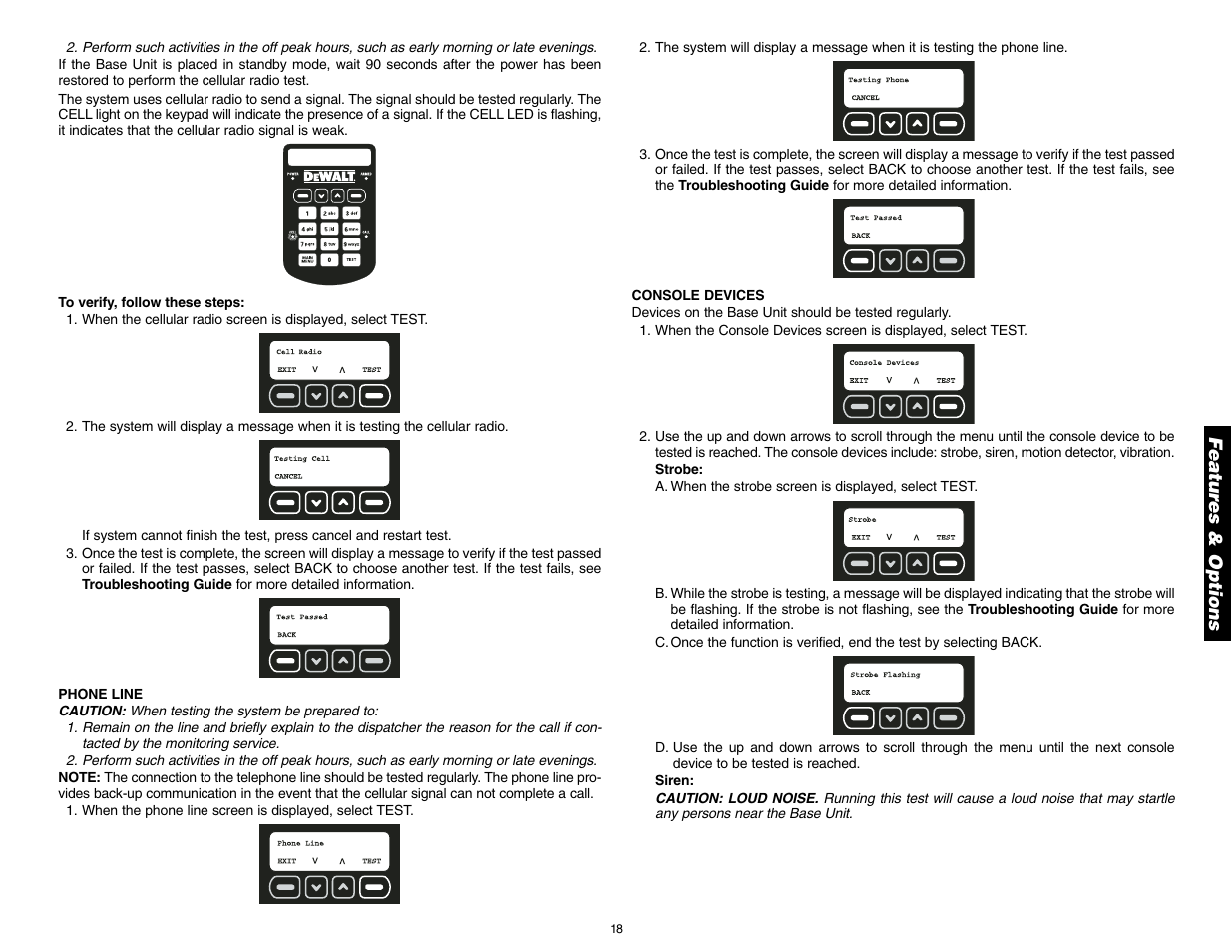 Featur es & options | DeWalt DS100 User Manual | Page 25 / 104