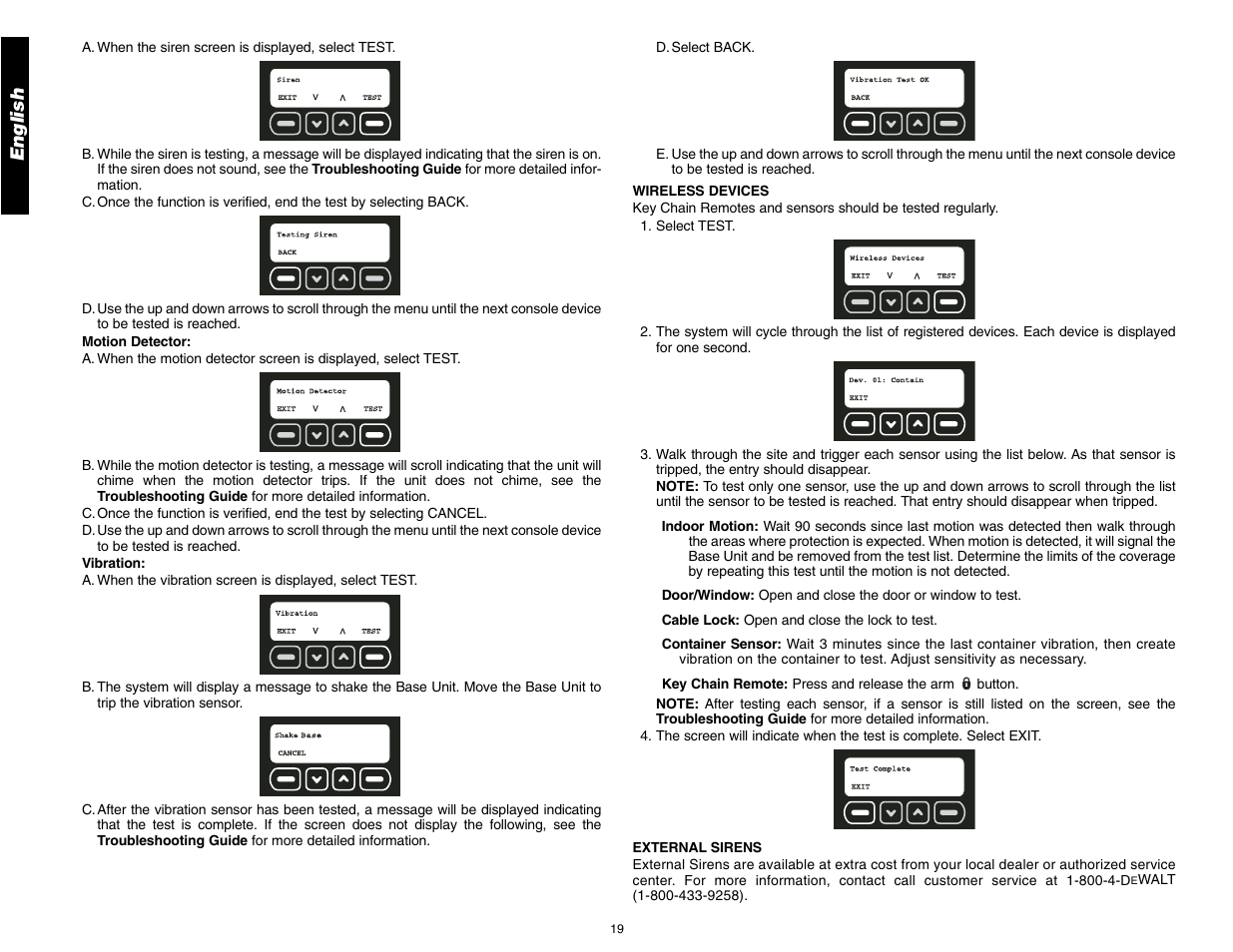 English | DeWalt DS100 User Manual | Page 26 / 104