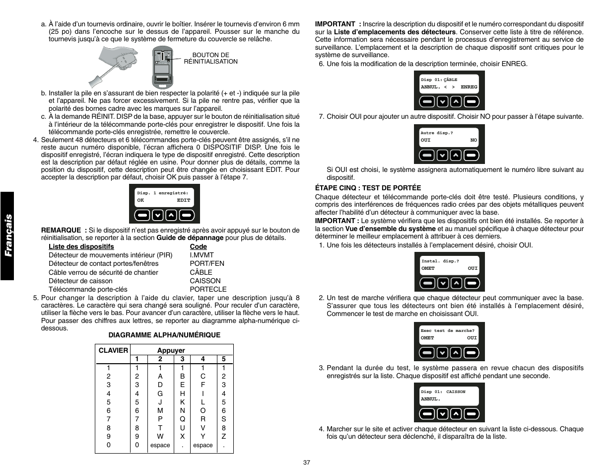 Français | DeWalt DS100 User Manual | Page 44 / 104