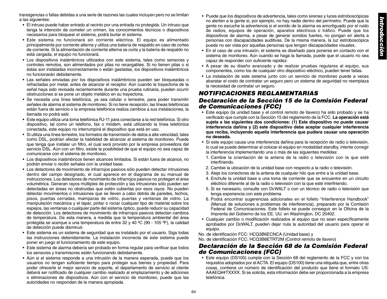 Intr oducción | DeWalt DS100 User Manual | Page 71 / 104