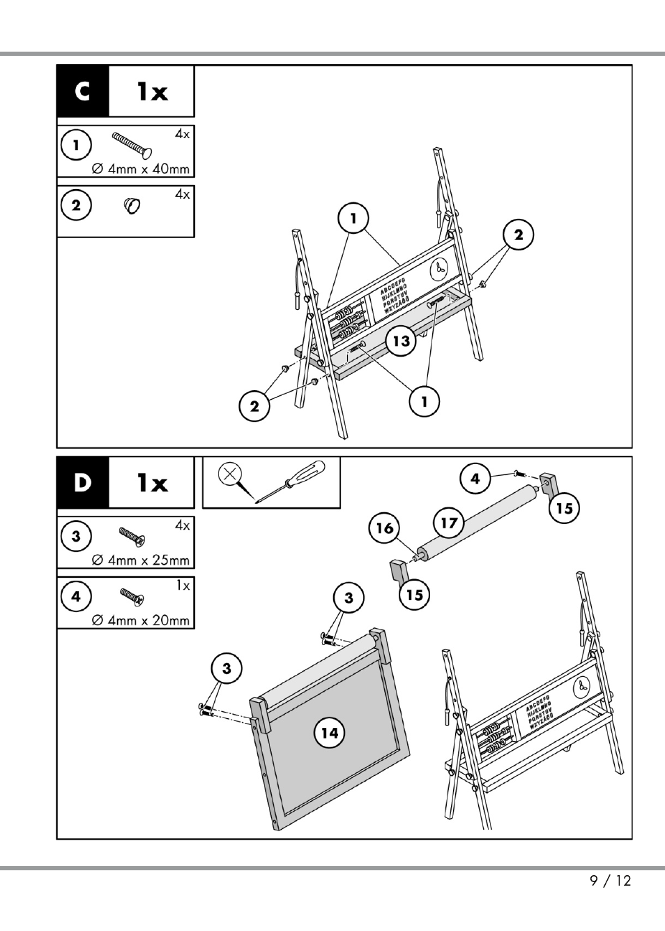 Playtive Kids' Easel User Manual | Page 9 / 12