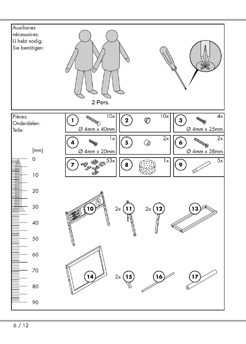 Playtive Kids' Easel User Manual | Page 6 / 12