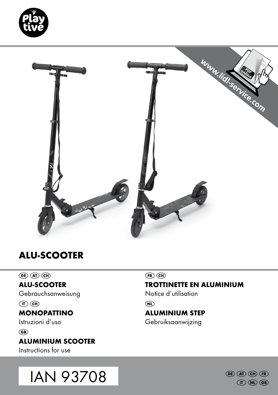 Playtive Aluminium Scooter User Manual | 24 pages