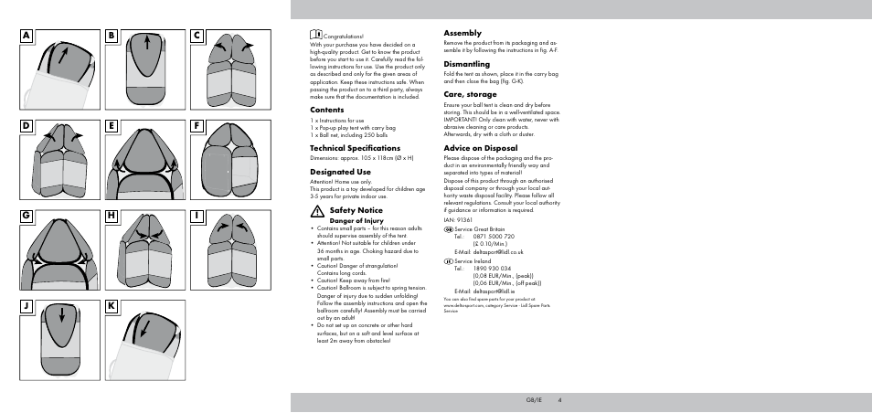 Playtive Pop-up Play Tent User Manual | Page 2 / 10