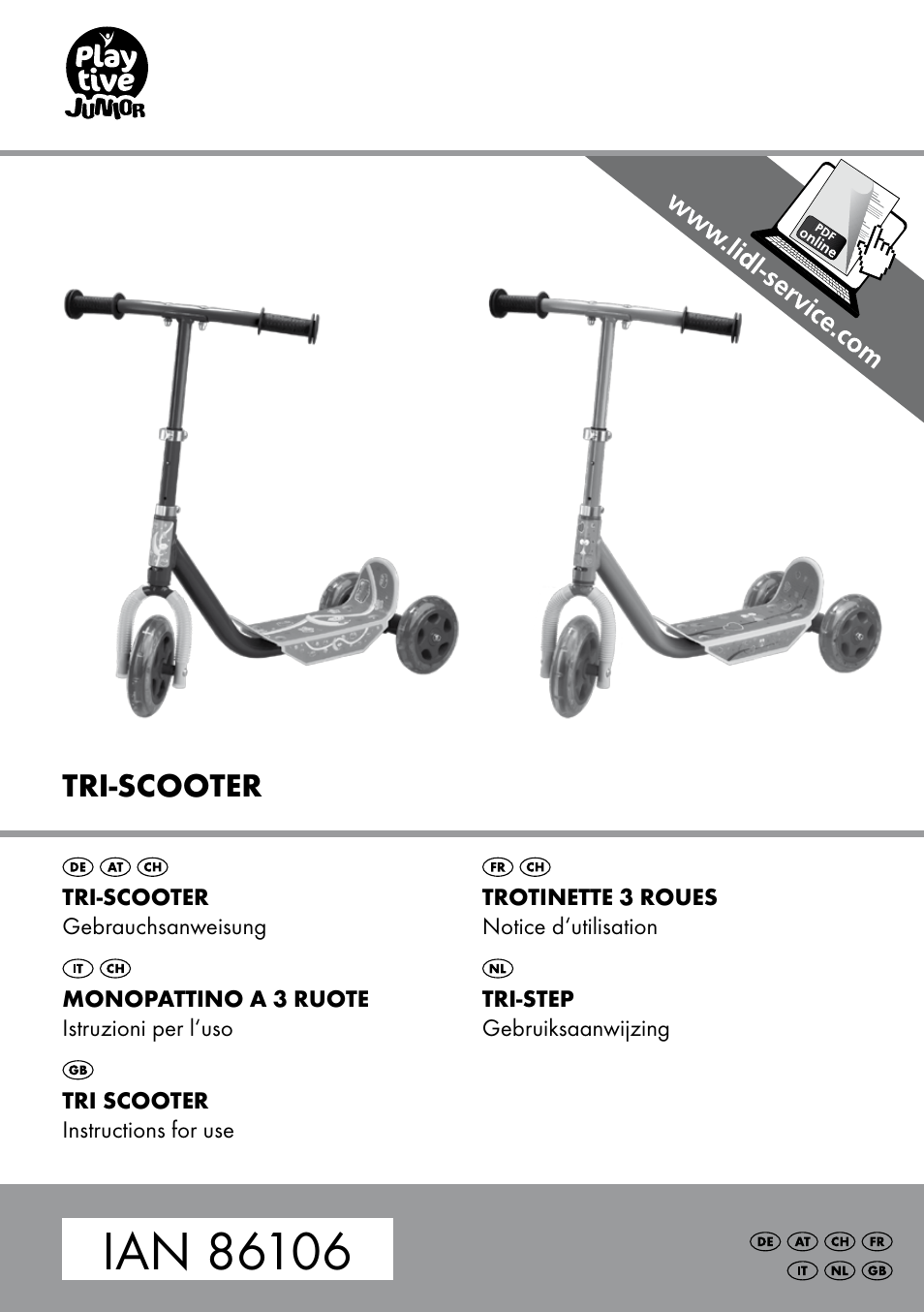 Playtive Tri Scooter User Manual | 20 pages