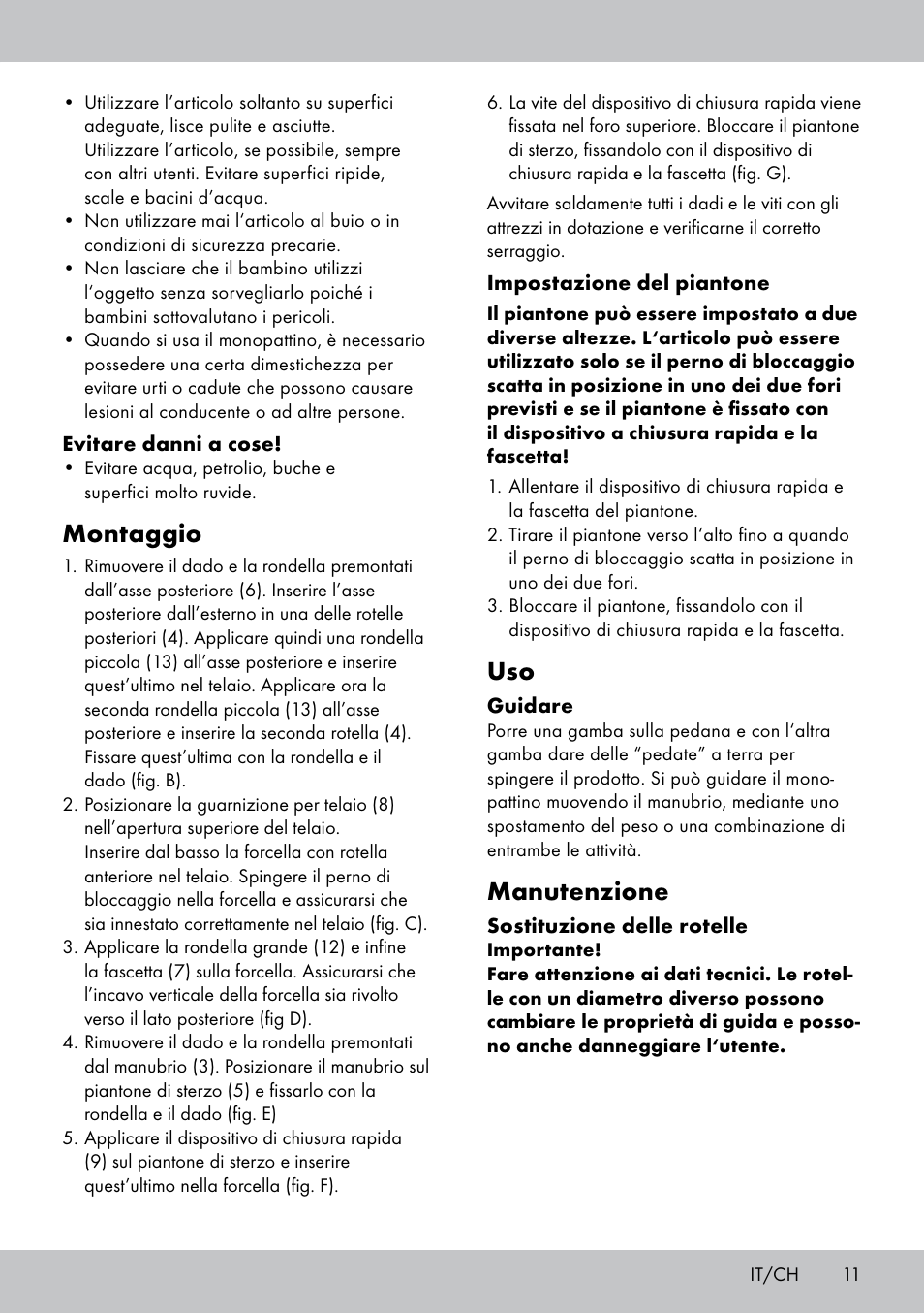 Montaggio, Manutenzione | Playtive Tri Scooter User Manual | Page 11 / 20