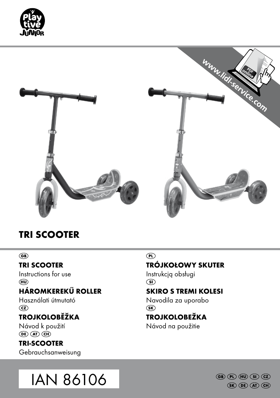 Playtive Tri Scooter User Manual | 28 pages