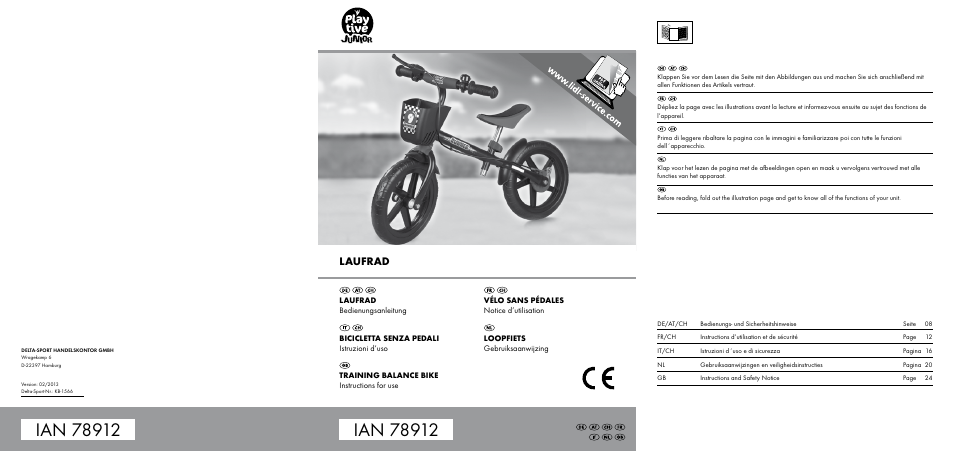 Playtive Training Balance Bike KB-1566 User Manual | 26 pages