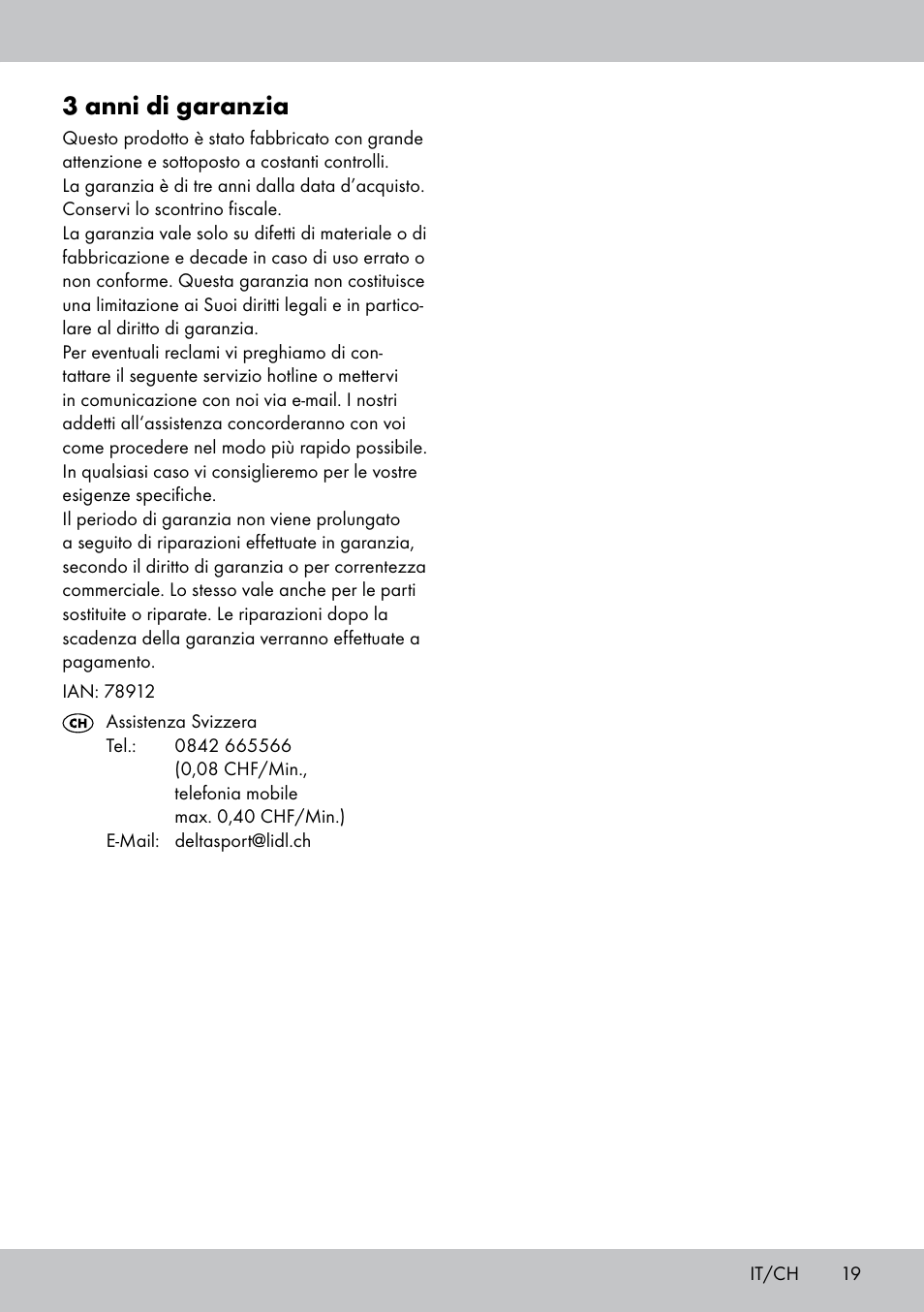 3 anni di garanzia | Playtive Training Balance Bike KB-1566 User Manual | Page 17 / 26