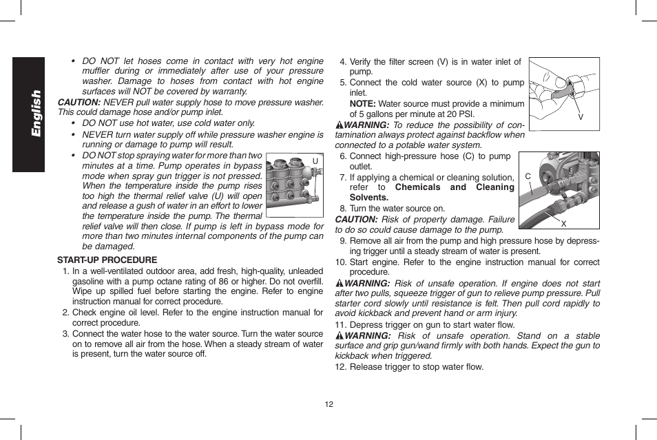 English | DeWalt DP3700 User Manual | Page 12 / 64