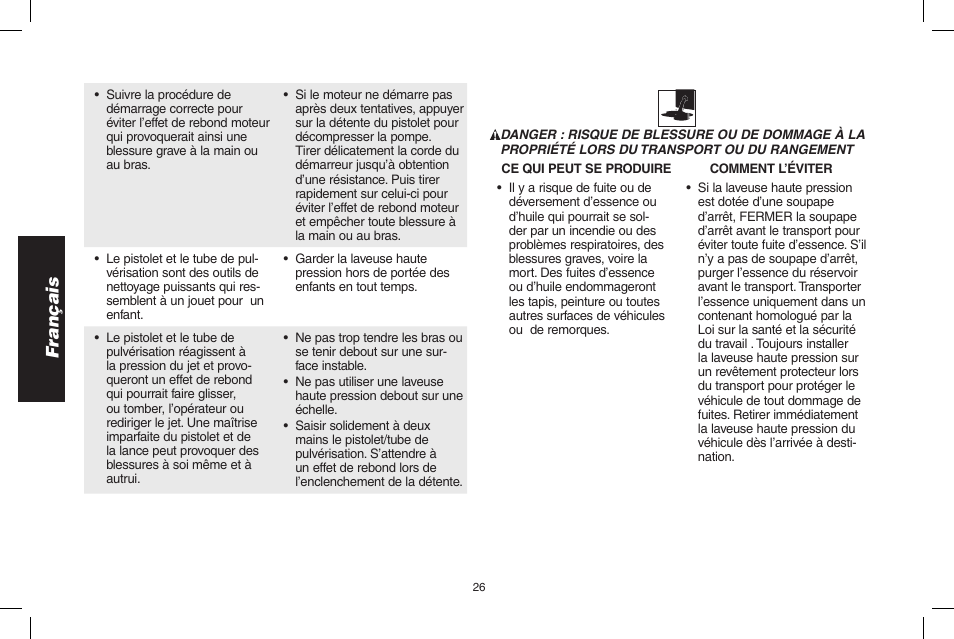 Français | DeWalt DP3700 User Manual | Page 26 / 64