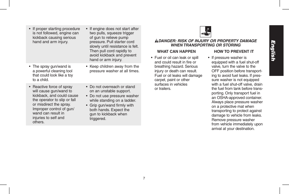 English | DeWalt DP3700 User Manual | Page 7 / 64