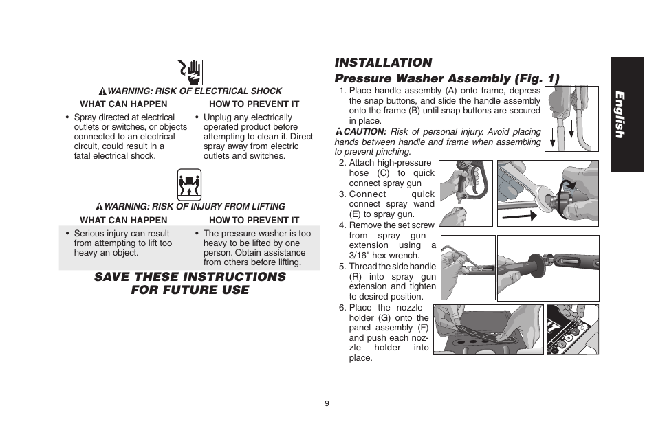 English | DeWalt DP3700 User Manual | Page 9 / 64