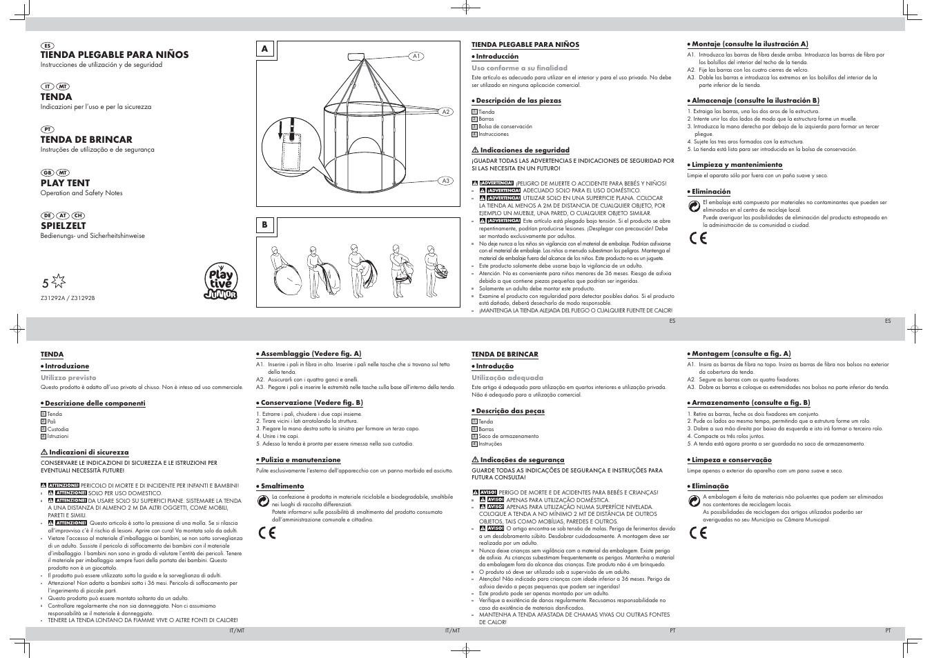 Playtive Play Tent User Manual | 2 pages