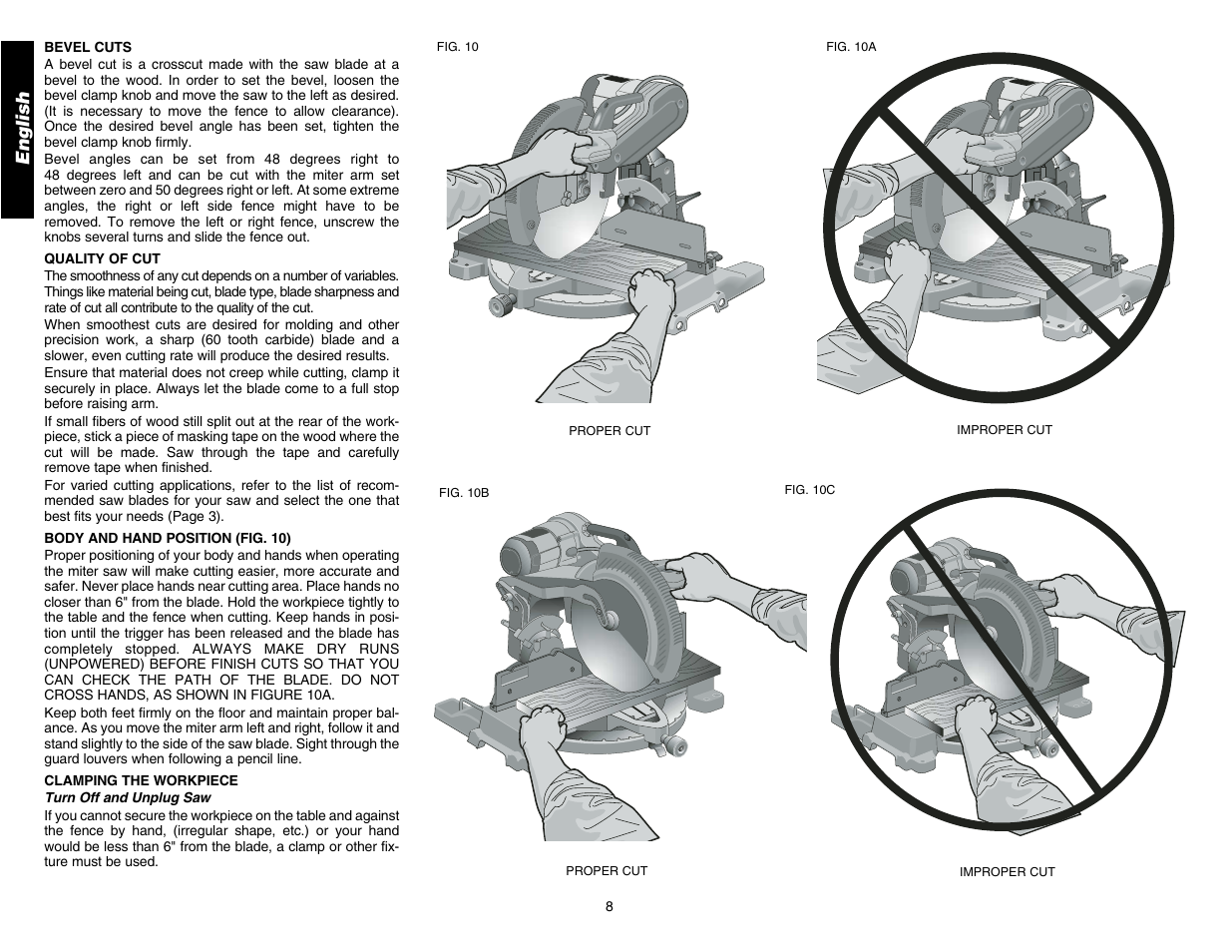 English | DeWalt DW706 User Manual | Page 10 / 52