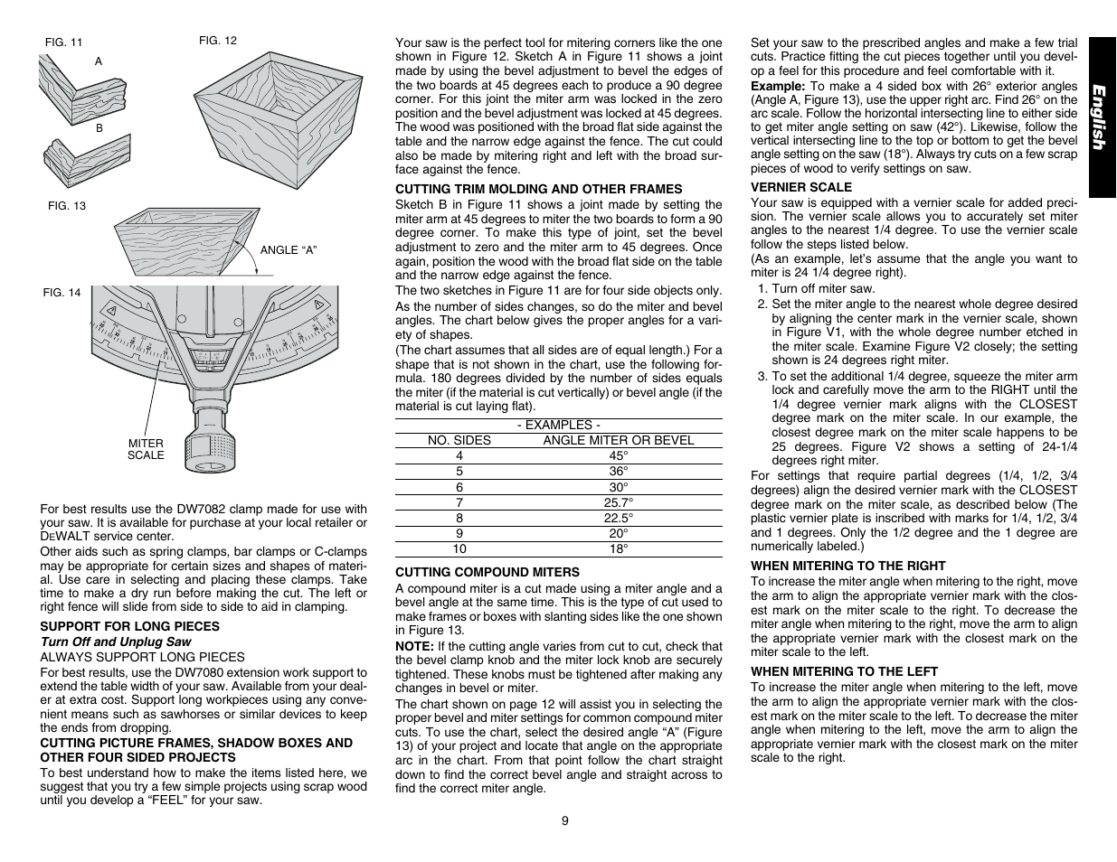 English | DeWalt DW706 User Manual | Page 11 / 52