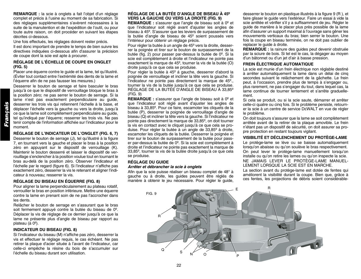 Français | DeWalt DW706 User Manual | Page 24 / 52