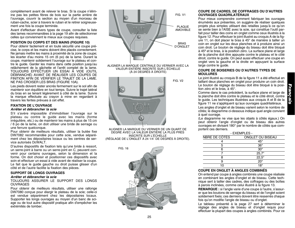 Français | DeWalt DW706 User Manual | Page 27 / 52