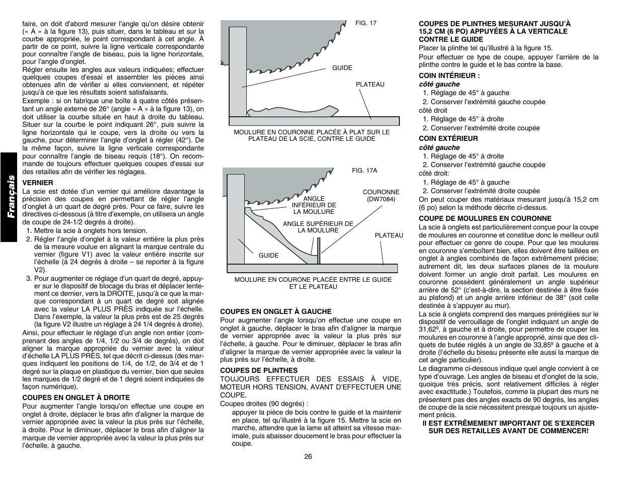 Français | DeWalt DW706 User Manual | Page 28 / 52