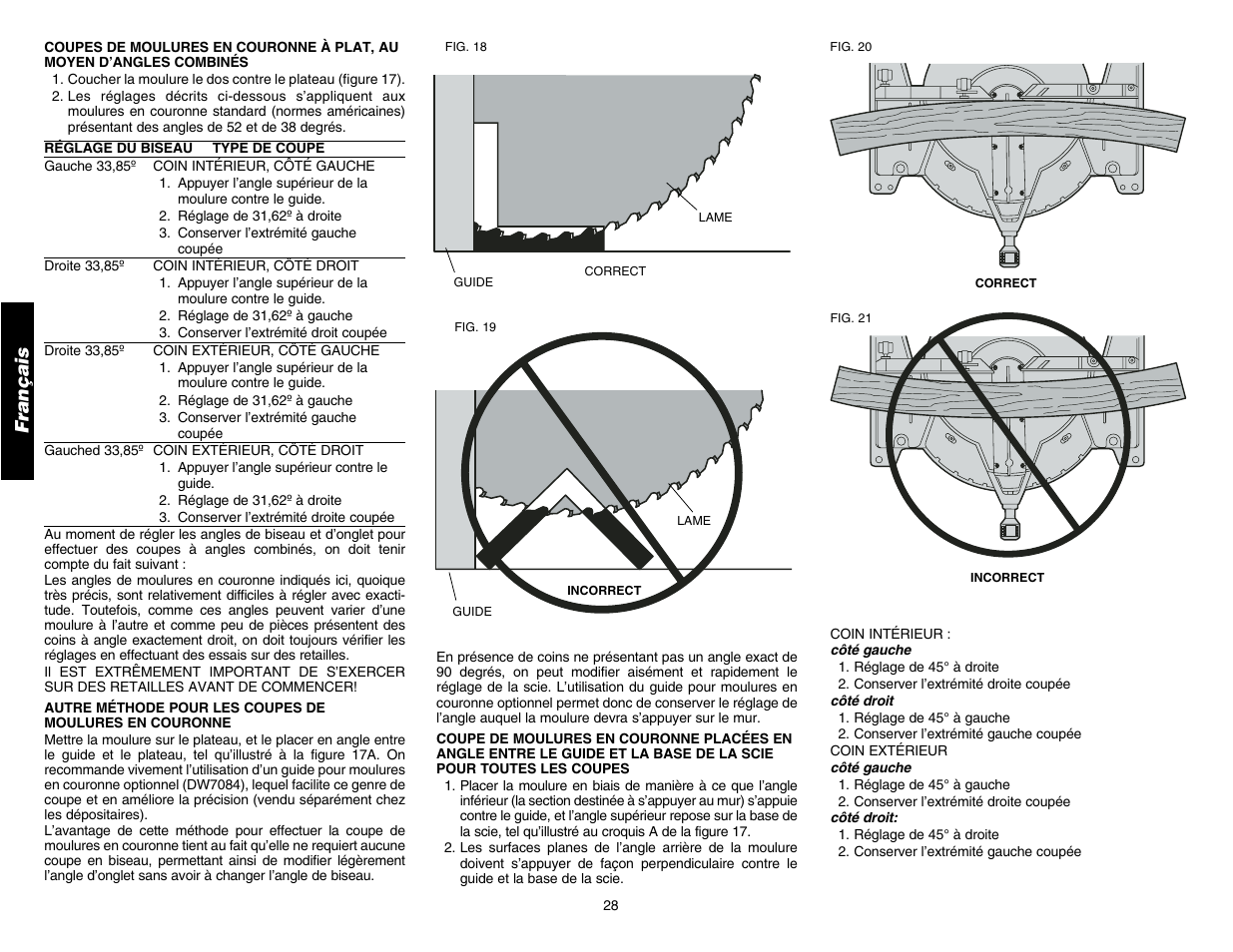 Français | DeWalt DW706 User Manual | Page 30 / 52