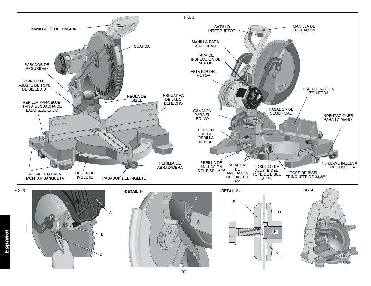 Español | DeWalt DW706 User Manual | Page 38 / 52