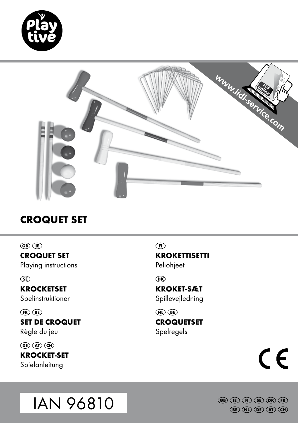 Playtive CROQUET SET User Manual | 16 pages