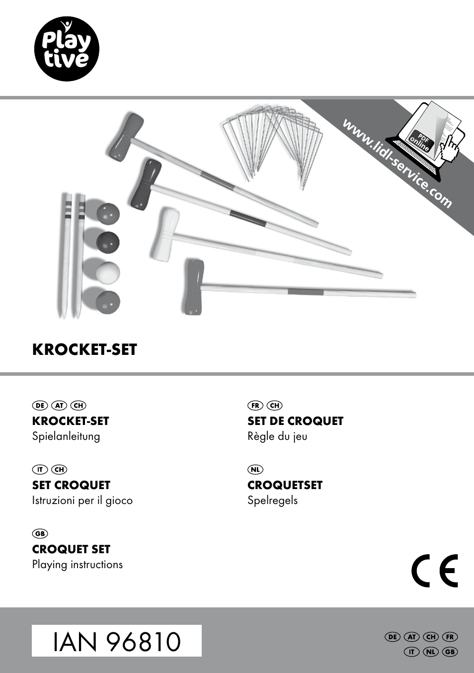 Playtive CROQUET SET User Manual | 16 pages