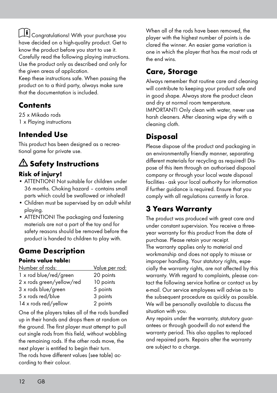 Playtive GIANT PICK-UP STICKS User Manual | Page 12 / 16