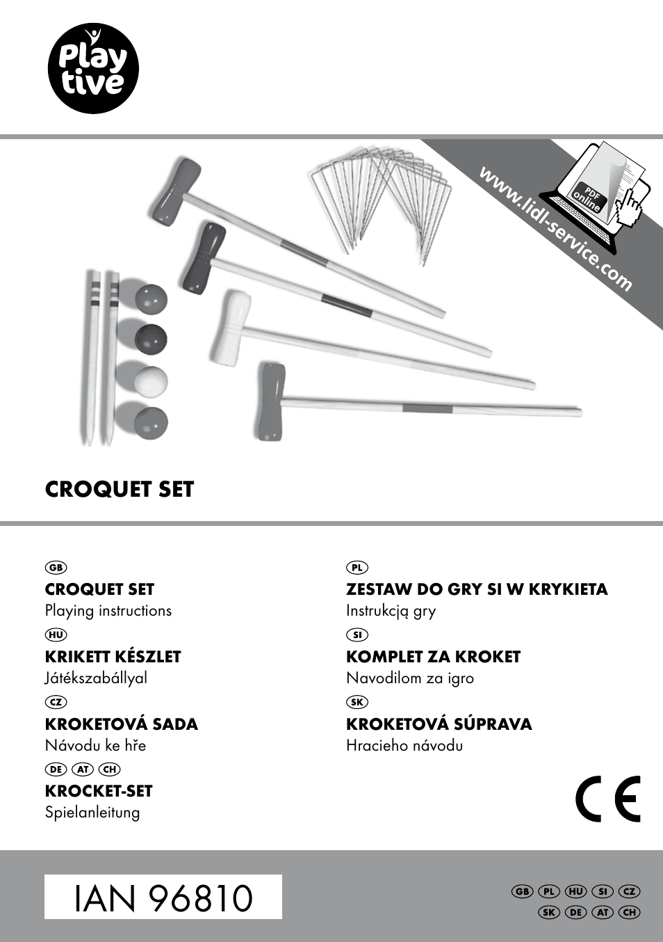 Playtive CROQUET SET User Manual | 16 pages