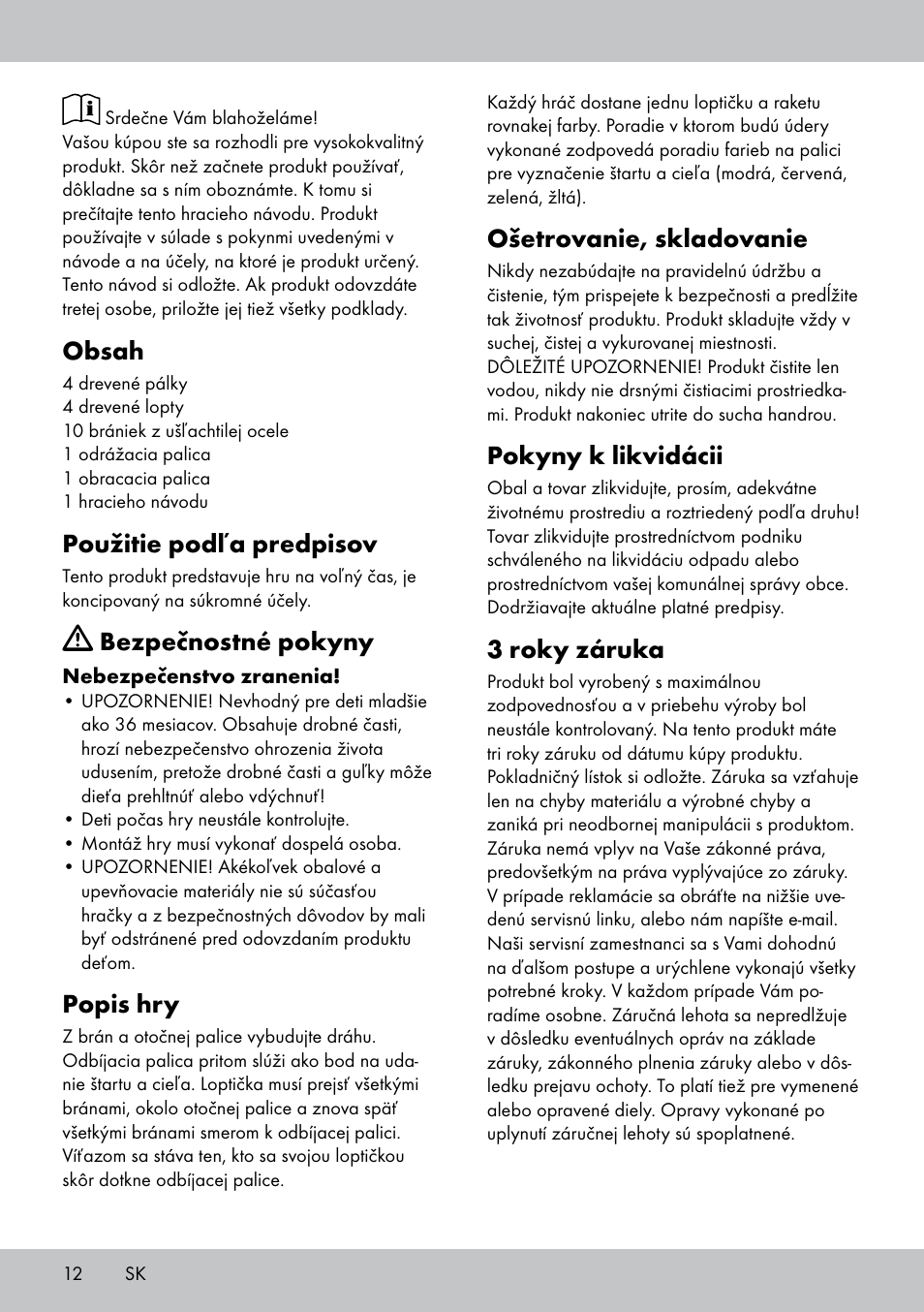 Playtive CROQUET SET User Manual | Page 12 / 16