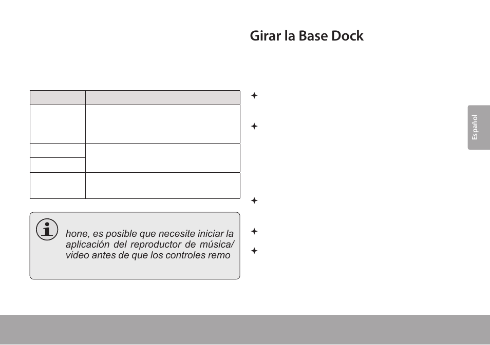 Girar la base dock | COBY CSMP175 User Manual | Page 33 / 62