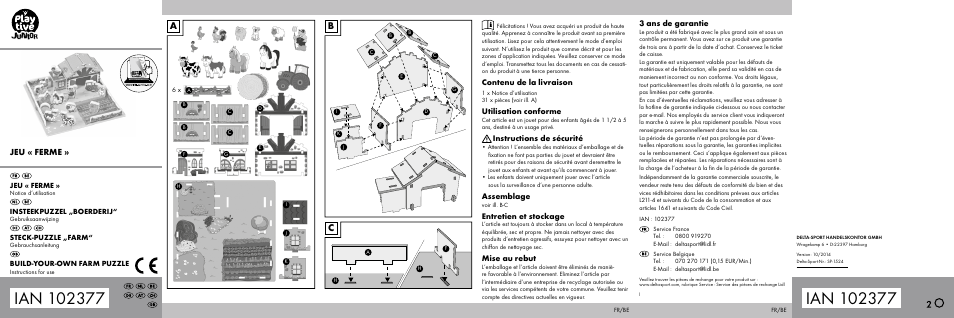 Playtive BUILD-YOUR-OWN FARM PUZZLE User Manual | 2 pages