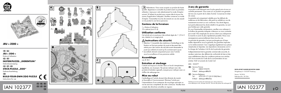 Playtive BUILD-YOUR-OWN ZOO PUZZLE User Manual | 2 pages