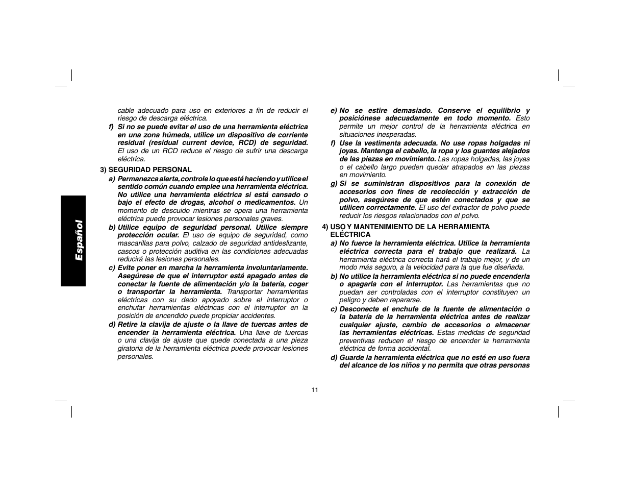 Español | DeWalt DWD024 User Manual | Page 12 / 32