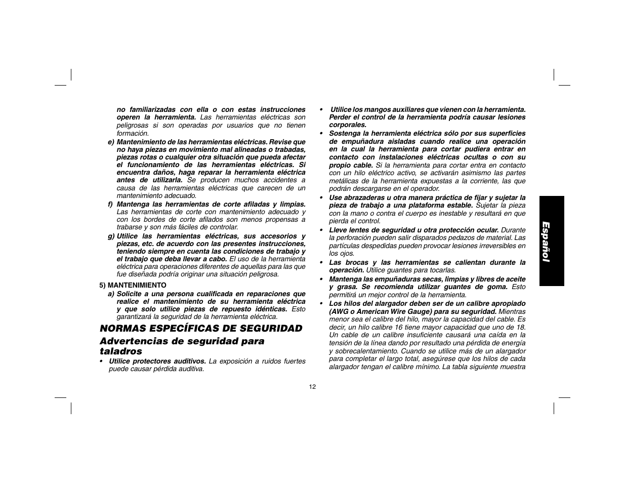Español | DeWalt DWD024 User Manual | Page 13 / 32