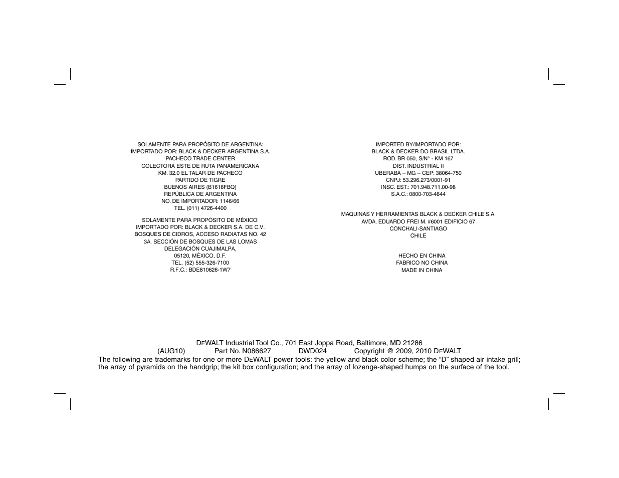 DeWalt DWD024 User Manual | Page 32 / 32