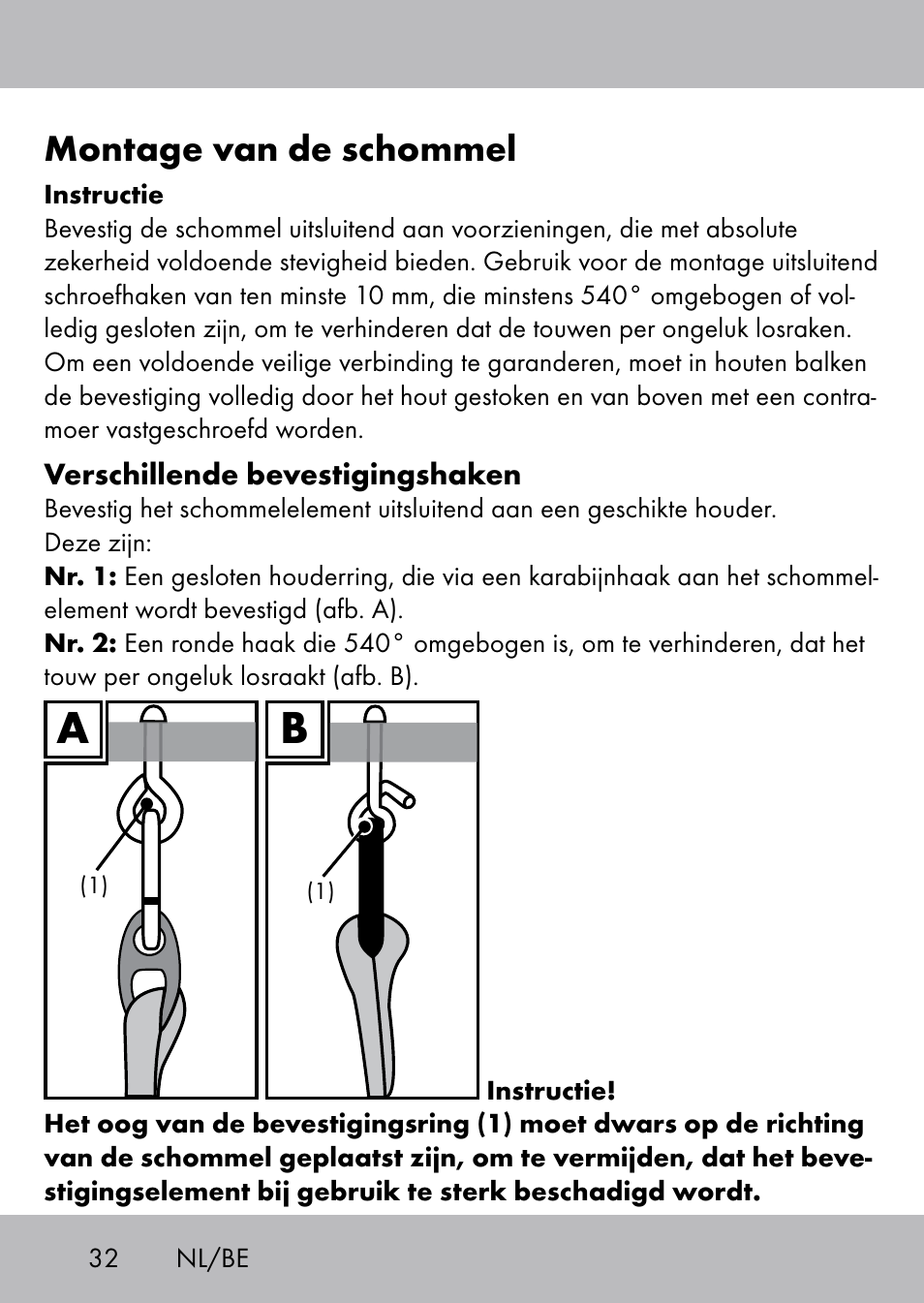 Montage van de schommel | Playtive Swing Brettschaukel User Manual | Page 30 / 40