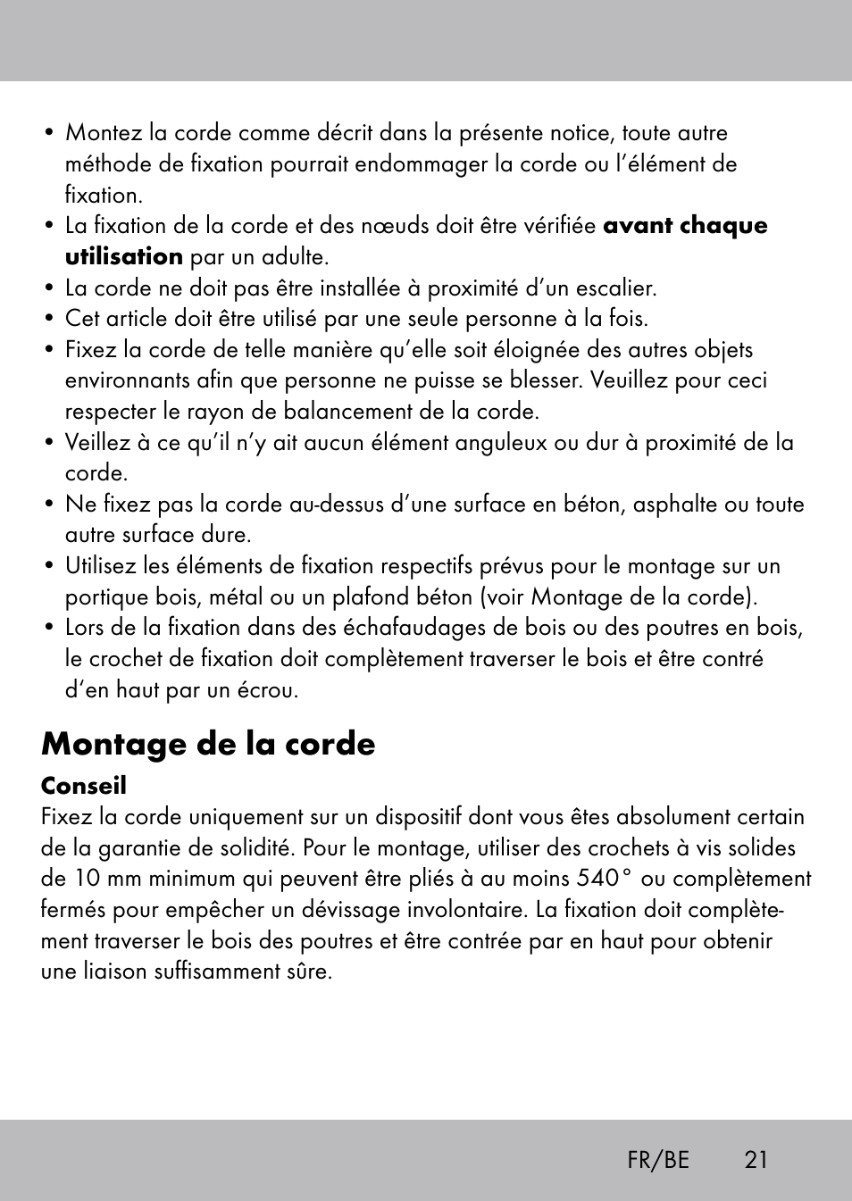 Montage de la corde | Playtive Swing Kletterseil User Manual | Page 19 / 32